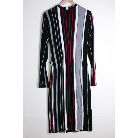 Socialite Verticle Striped Stretchy Midi Knit Dress XL - Picture 8 of 9